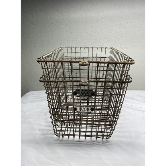 Kaspar Wire Works Other - Vintage Kaspar Wire Metal Industrial Gym Locker Basket Shiner, Texas - 2 Baskets